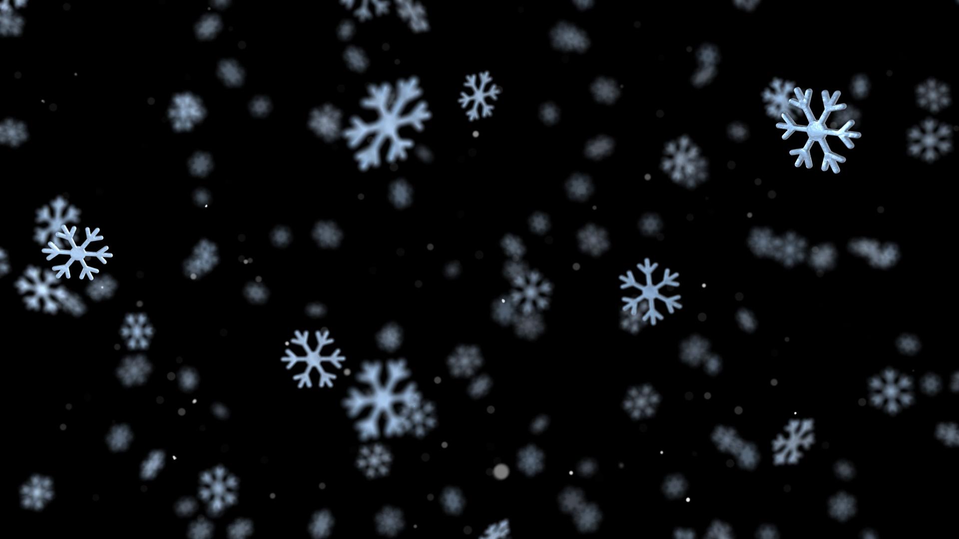 Snowflakes falling animation transparent background.